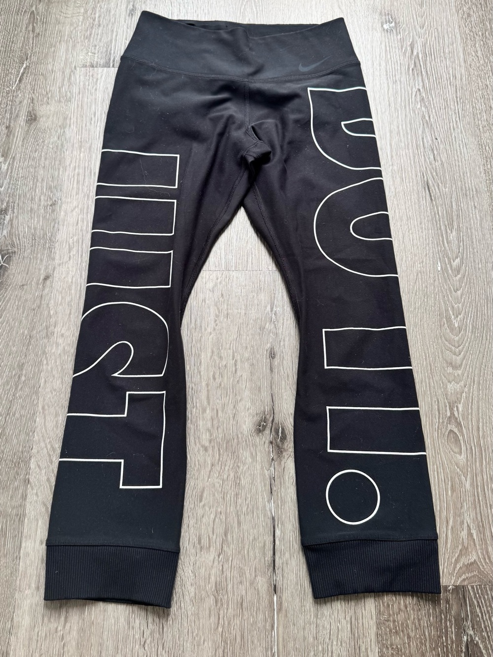 Nike Dri-FIT Just Do It Graphic Leggings XS Black Cropped
